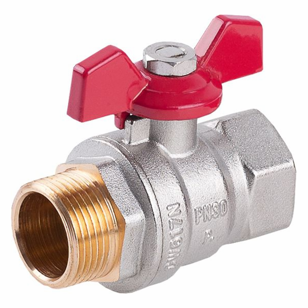 Perfexim Vodní kulový kohout WZ DN25 modrý motýlek zesíle...