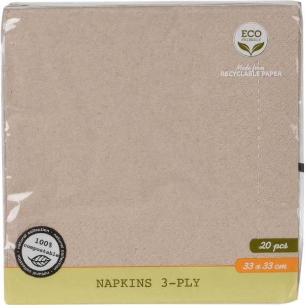 UBROUSKY Z RECYKLOVANÉHO PAPÍRU 33X33 16KS