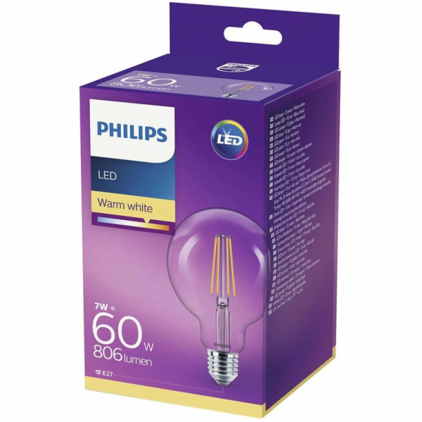 LED žárovka PHILIPS, G93, E27, 6 W, 806 lm, 2700 K