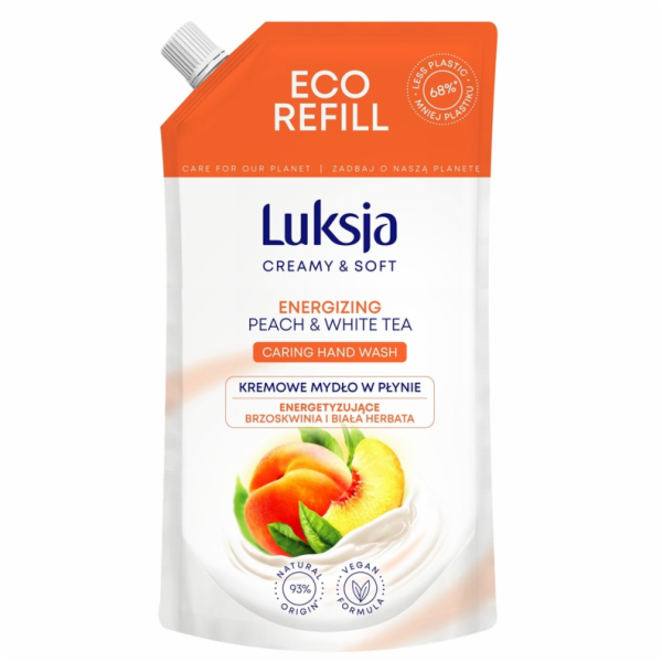 Tekuté mýdlo LUKSJA PEACH & WHITE TEA, doplněk, 400 ml