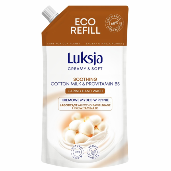 Tekuté mýdlo LUKSJA COTTON MILK & B5, doplněk, 400 ml