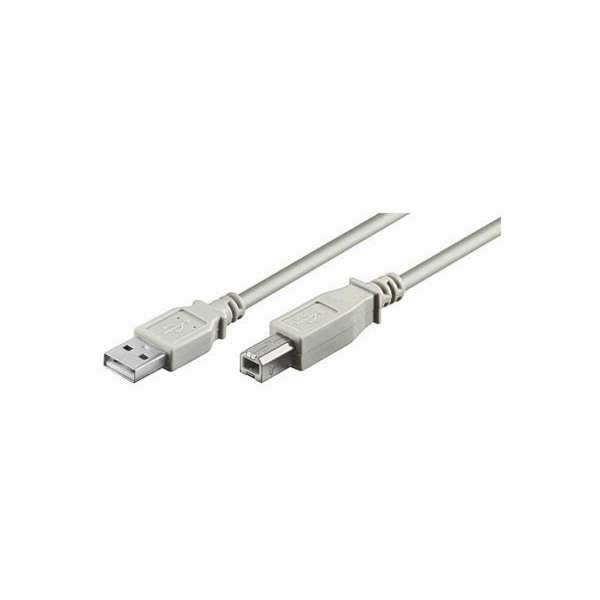 Kabel MICRO_CONNEC USB TypeA M, USB TypeB M, 1,8m, bílý