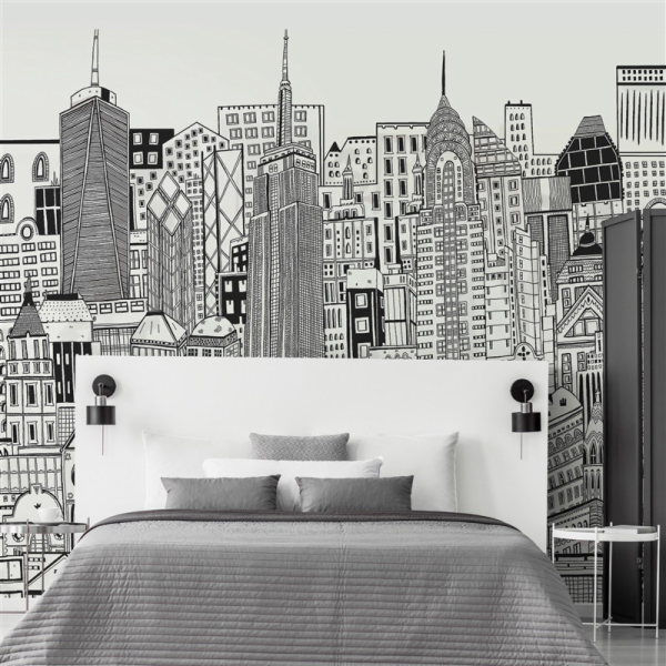Fototapeta, City Sketch, 113159, 2,8x3m (6 dílů po 0,5m)