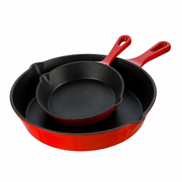 Litinová pánev GRAND FEU FRYP25R, O25 cm, červená