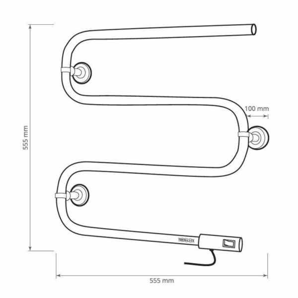 Elektrický sušák ručníků Thema Lux BK-107-80W, černý