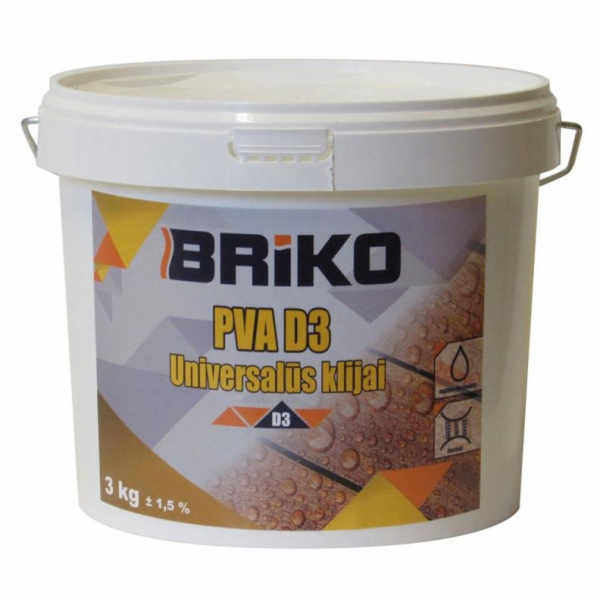 Univerzální lepidlo PVA D3 Briko, 3 kg