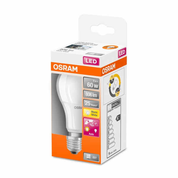 LED žárovka OSRAM, A60, E27, 9 W, 806 lm, 2700 K