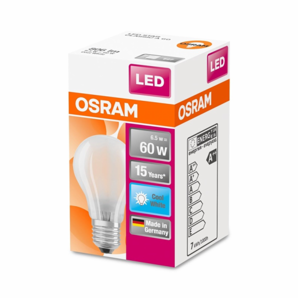LED žárovka OSRAM, A60, E27, 6,5 W, 806 lm, 4000 K