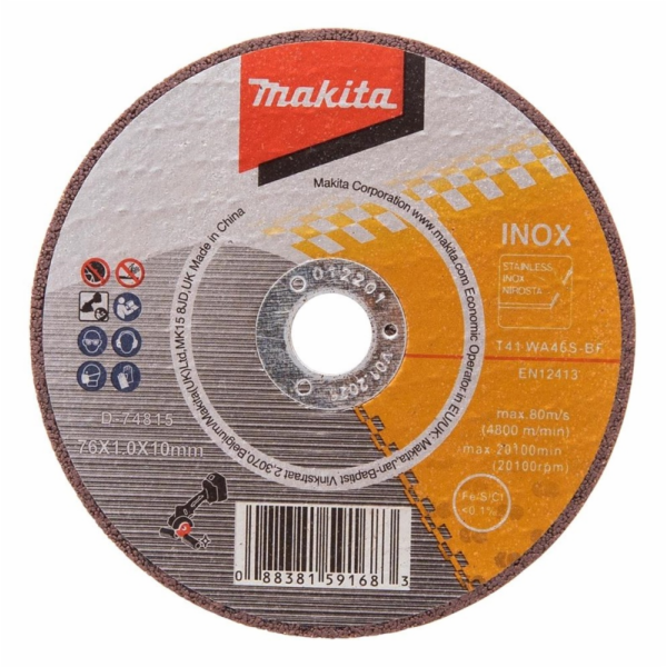 Řezný kotouč na kov Makita 76 x 1,0 x 10 mm D-74815 5 ks