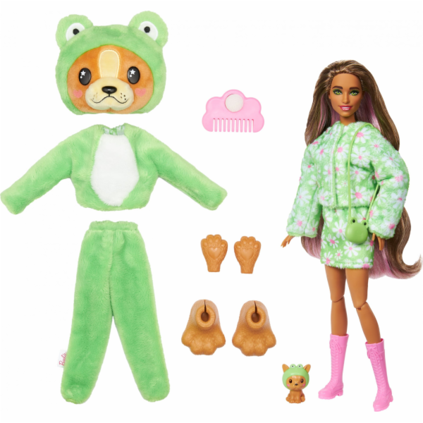 Panenka Barbie Mattel Cutie Reveal Frog Dog Series Kostým...