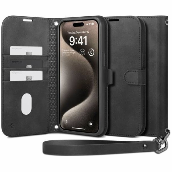 Spigen Wallet S Pro, černá - iPhone 15 Pro
