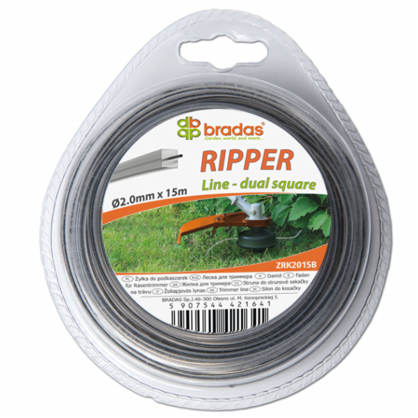 Bradas Ripper Dual line čtvercový 2,7 mm 15m blistr (ZRK2...