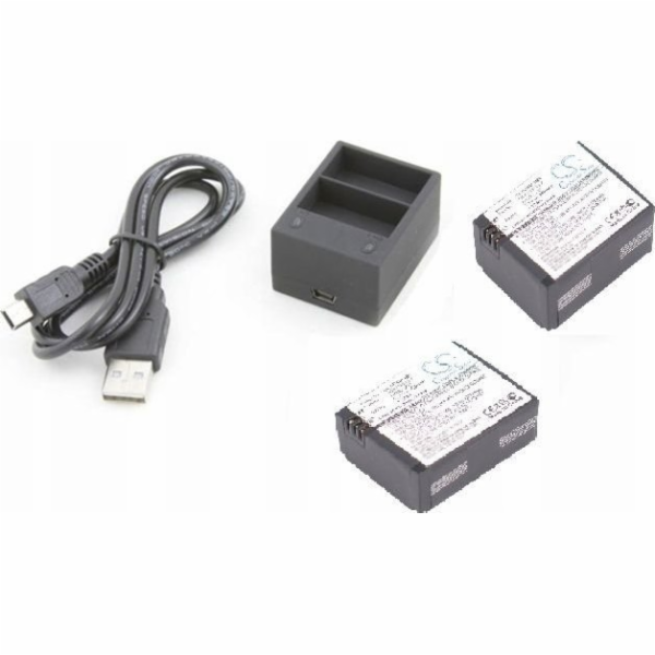 Xrec USB Charger + 2 x AKU baterie pro GOPRO HERO 3 3+