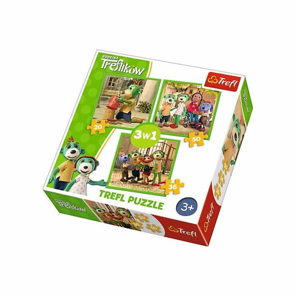 Trefl Puzzle 3v1. Treflik Family – Treflik Fun (GXP-645299)