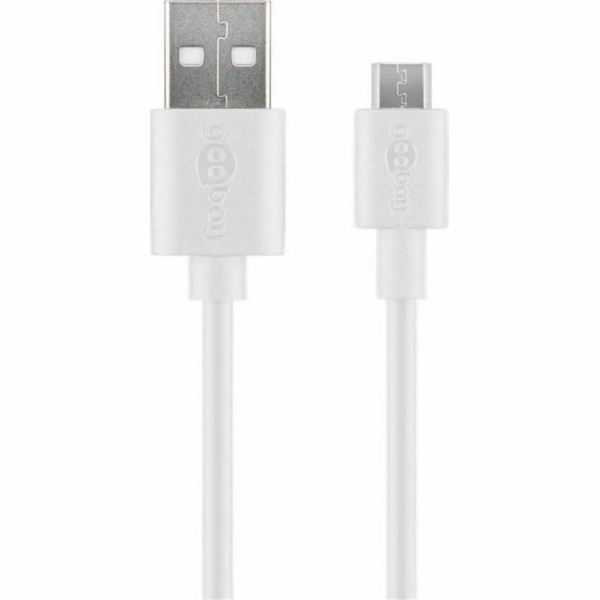 Goobay USB-A - microUSB USB kabel 1 m Bílá (4040849438370)