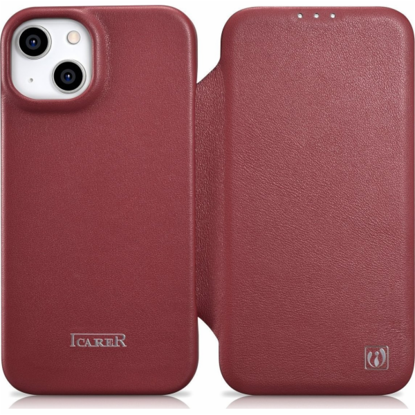 iCarer iCarer CE prémiové kožené pouzdro Folio iPhone 14 ...
