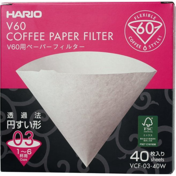 Papírové filtry Hario Drip V60-03 - 40 kusů