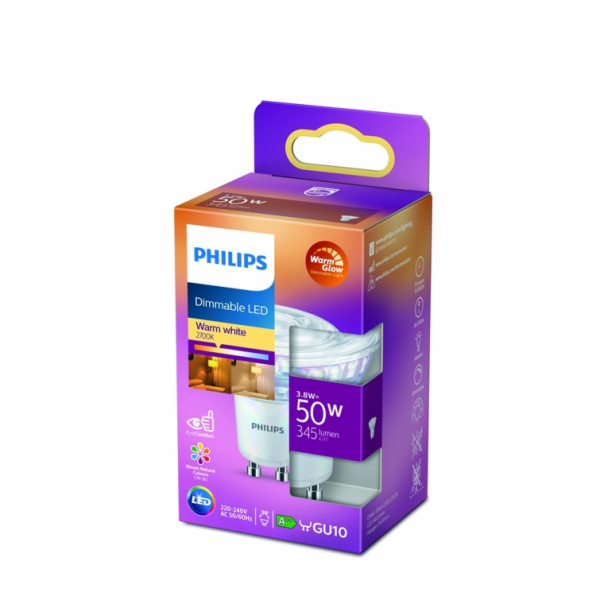 LED lampa Philips PAR16, 36°, 3,8W, GU10, WW, 390lm, stm.