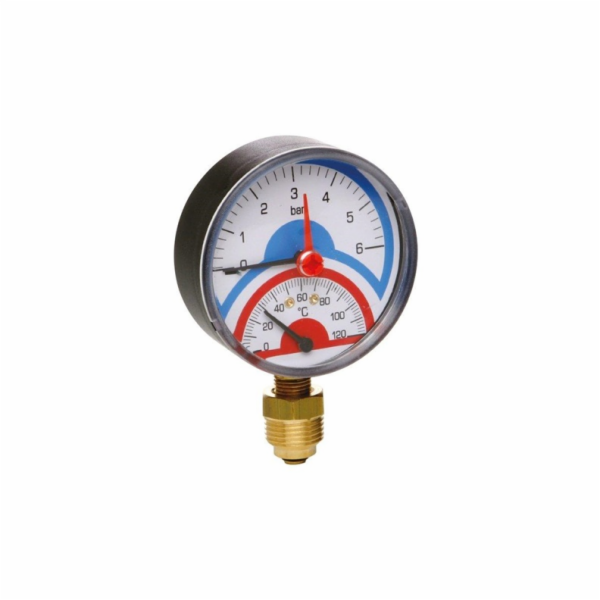 Termomanometr ICMA 1/2", 6 BAR, 0 - 120°C, spodní