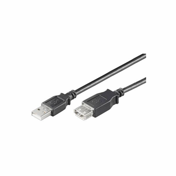 Kabel MICRO_CONNEC USB TypeA M, USB TypeA F, 1,8m, černý