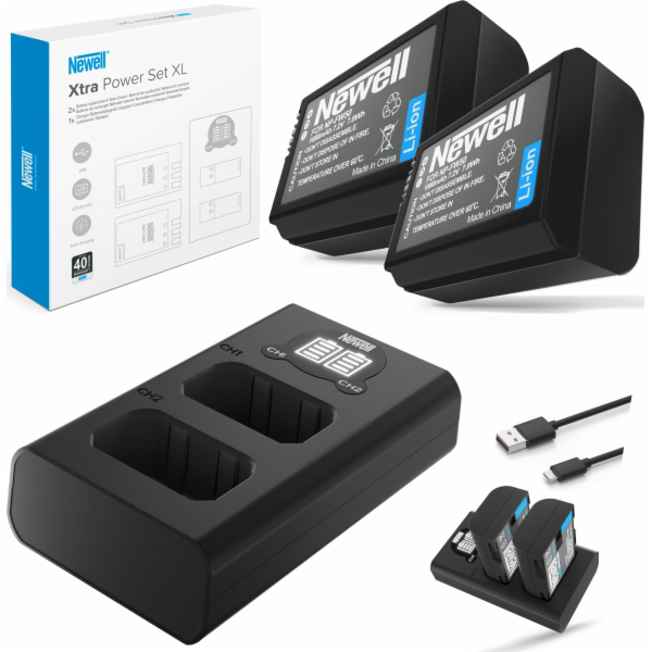 Sada baterií Newell Newell DL-USB-C: nabíječka a dvě bate...