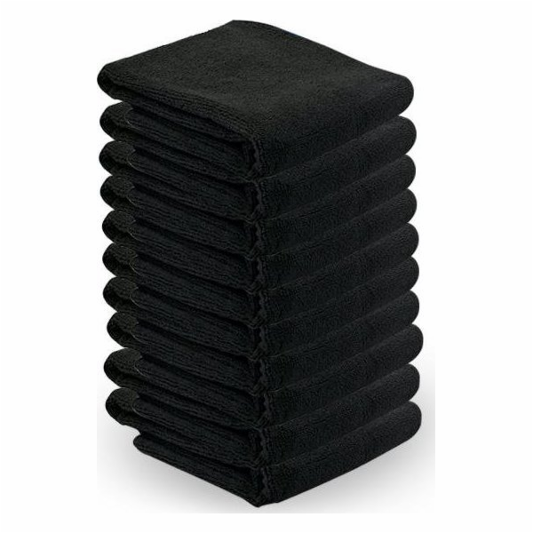 Activeshop Ručník z mikrovlákna 73 x 40 cm 10 ks černý