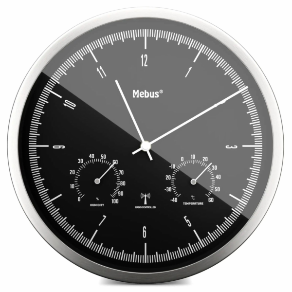 Mebus 19777 radio wall clock with Thermo-Hygrometer