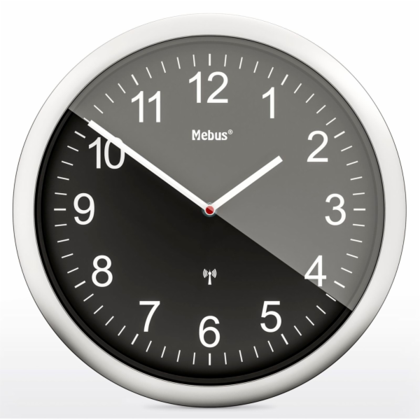 Mebus 19812 radio wall clock  black/silver