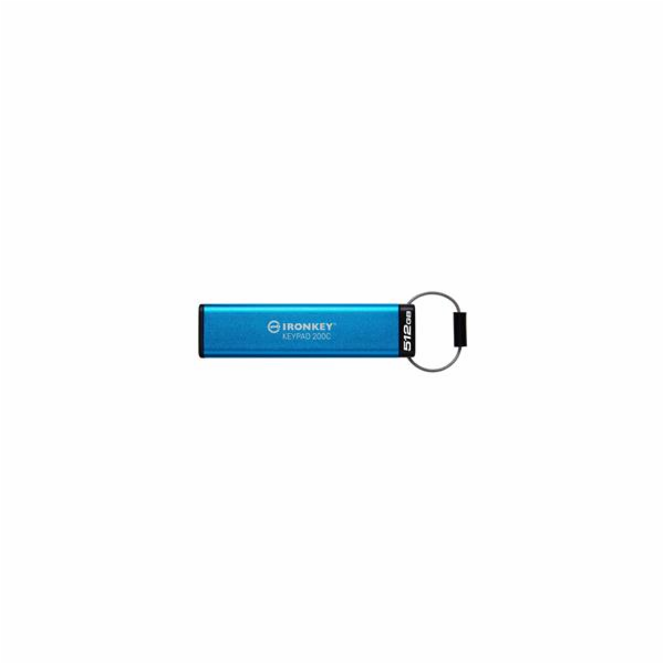 Kingston IronKey Keypad 200C/512GB/USB 3.2/USB-C/Modrá