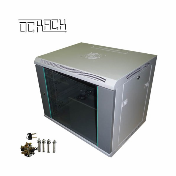 OCRACK 19" OCC-12U-6S rozvaděč nástěnný 12U/600mm celoskl...