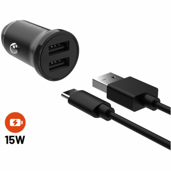Set FIXED autonabíječky s 2xUSB výstupem a USB/USB-C kabe...