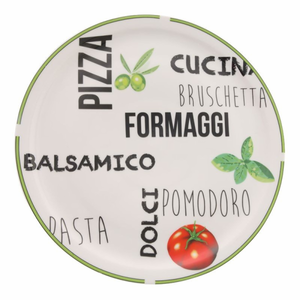 Talíř na pizzu 31 cm zelený okraj HT-27020533zele