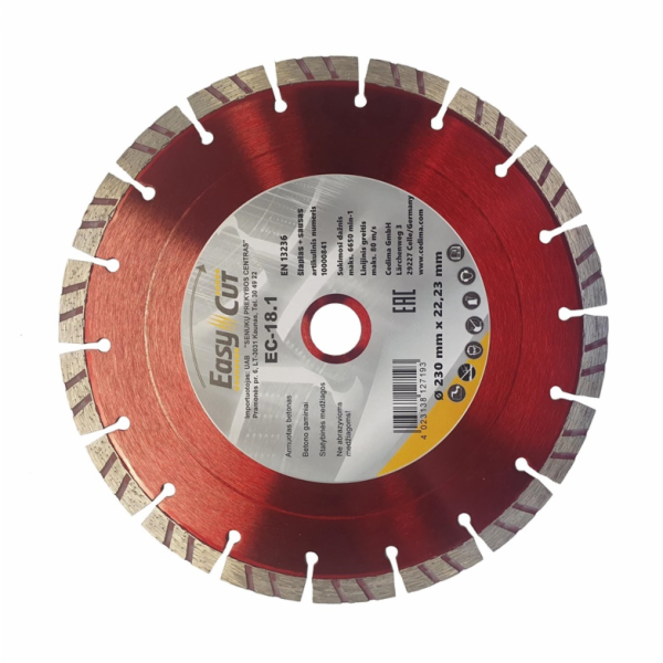 Diamantový řezný kotouč Cedima EC-18,1 125x22,23x1,9mm
