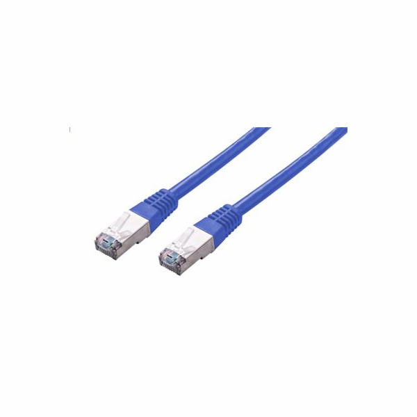 C-TECH kabel patchcord Cat5e, FTP, modrý, 2m