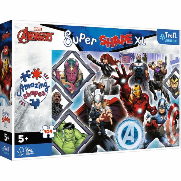 Trefl Puzzle 104 dílků Super Shapes XL Oblíbené Avengers