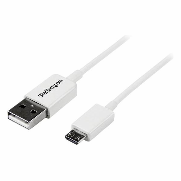 StarTech USB-A - microUSB USB kabel 1 m Bílý (USBPAUB1MW)