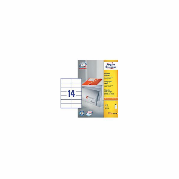 Univerzální štítky Avery Zweckform, bílé 105x41mm 100 lis...