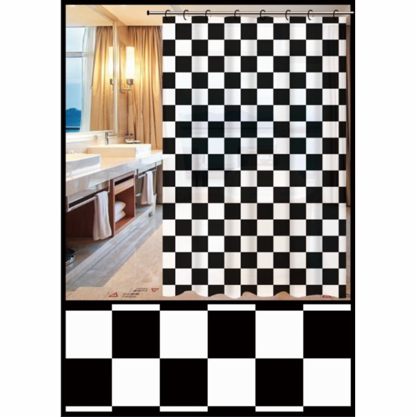 Vanový závěs THEMA LUX ZHY062-1, bílý, černý, 180×180cm