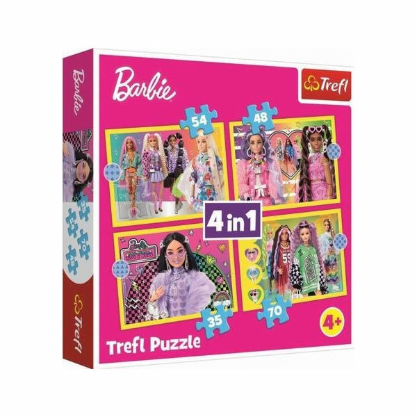 Trefl Puzzle 4v1 Zábavný svět Barbie TREFL