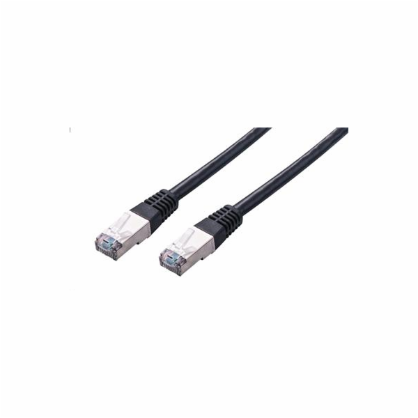 C-TECH kabel patchcord Cat5e, FTP, černý, 1m