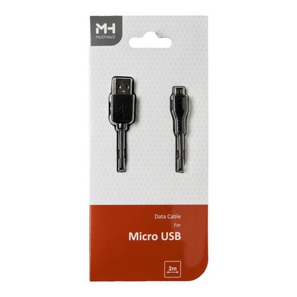 MustHavz&nbsp;data&nbsp;kabel&nbsp;2m&nbsp;USB/micro&nbsp;USB