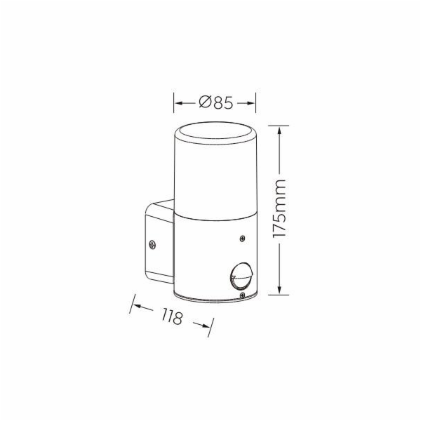 Lampa Domoletti ORTE 14216-PIR, 40W, E27, IP44, černá