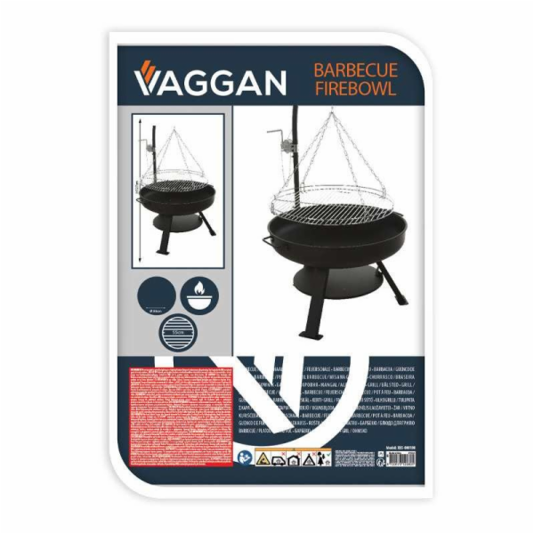 Přenosné zahradní ohniště s grilem 60 cm KO-X85000100