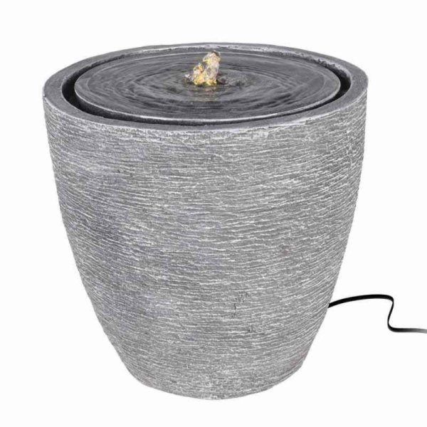 Fontána pokojová s LED osvětlením 35 cm Modern šedá KO-79...