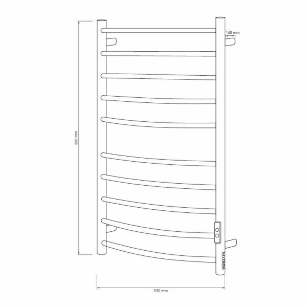 Elektrický sušák ručníků Thema Lux BK-109A-10T, chrom
