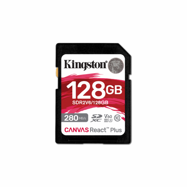 Kingston SDXC karta 128GB Canvas React Plus, UHS-II, U3, ...
