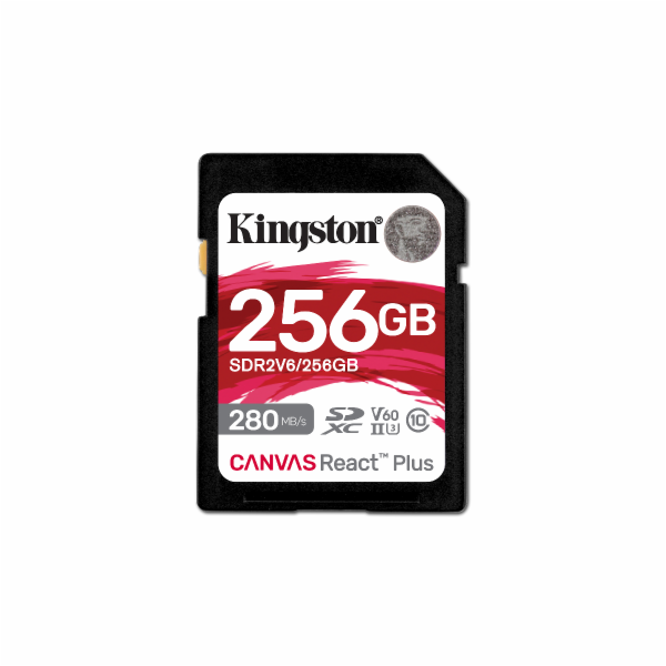 Kingston SDXC karta 256GB Canvas React Plus, UHS-II, U3, ...