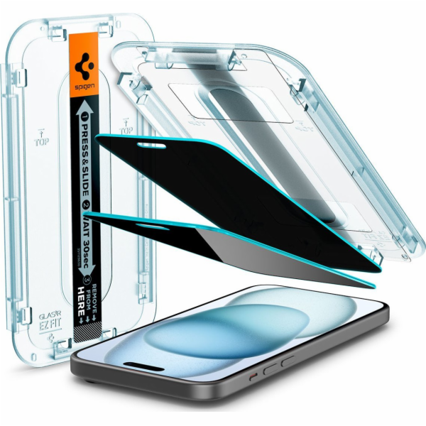 Spigen Glass tR EZ Fit (Privacy) 2 Pack, průhlednost - iP...