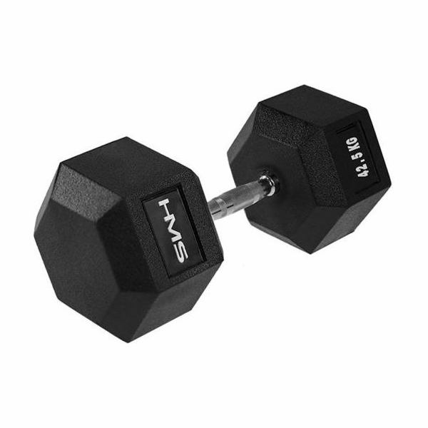 Pogumovaná činka HMS Hex Pro 1 x 42,5 kg