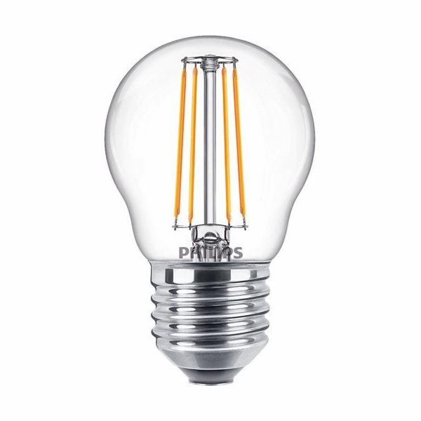 LED žárovka PHILIPS, P45, E27, 4,3 W, 470 lm, 2700 K